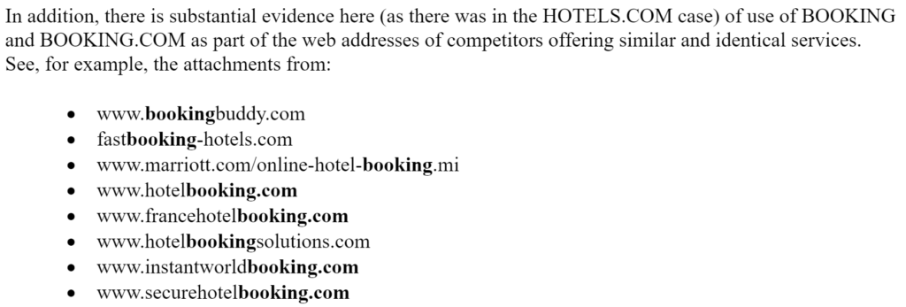 Booking.com trademark office action